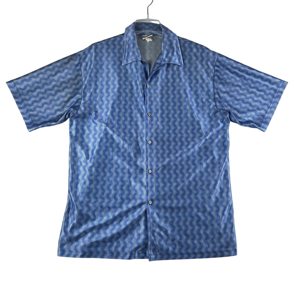 Vintage Street Culture Shirt Mens XL Geometric Short Sleeve Metallic AOP Disco